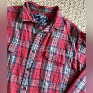 Polo Ralph Lauren Sport Men Plaid Longsleeve Button Down Shirt Size Large Cotton